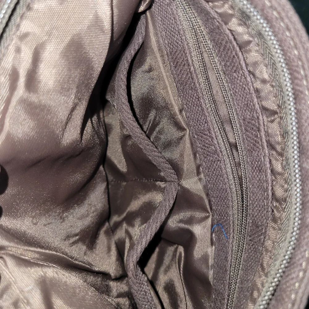 Thirty One Brown Canvas Messenger Crossbody Bag
